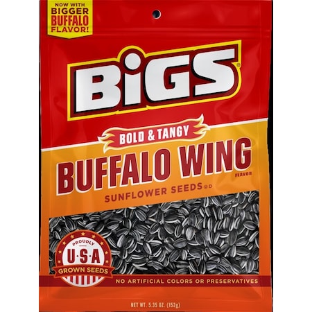 Bigs Bigs Buffalo Wing Sunflower Seeds 5.35 oz. Bag, PK12 9688700222